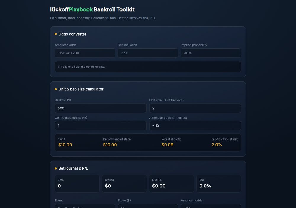 Interactive Bankroll Toolkit